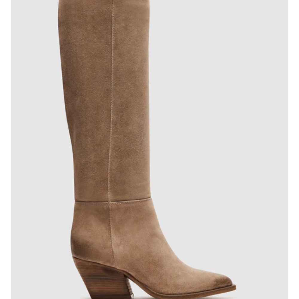 Steve Madden Devina tall suede boots in taupe